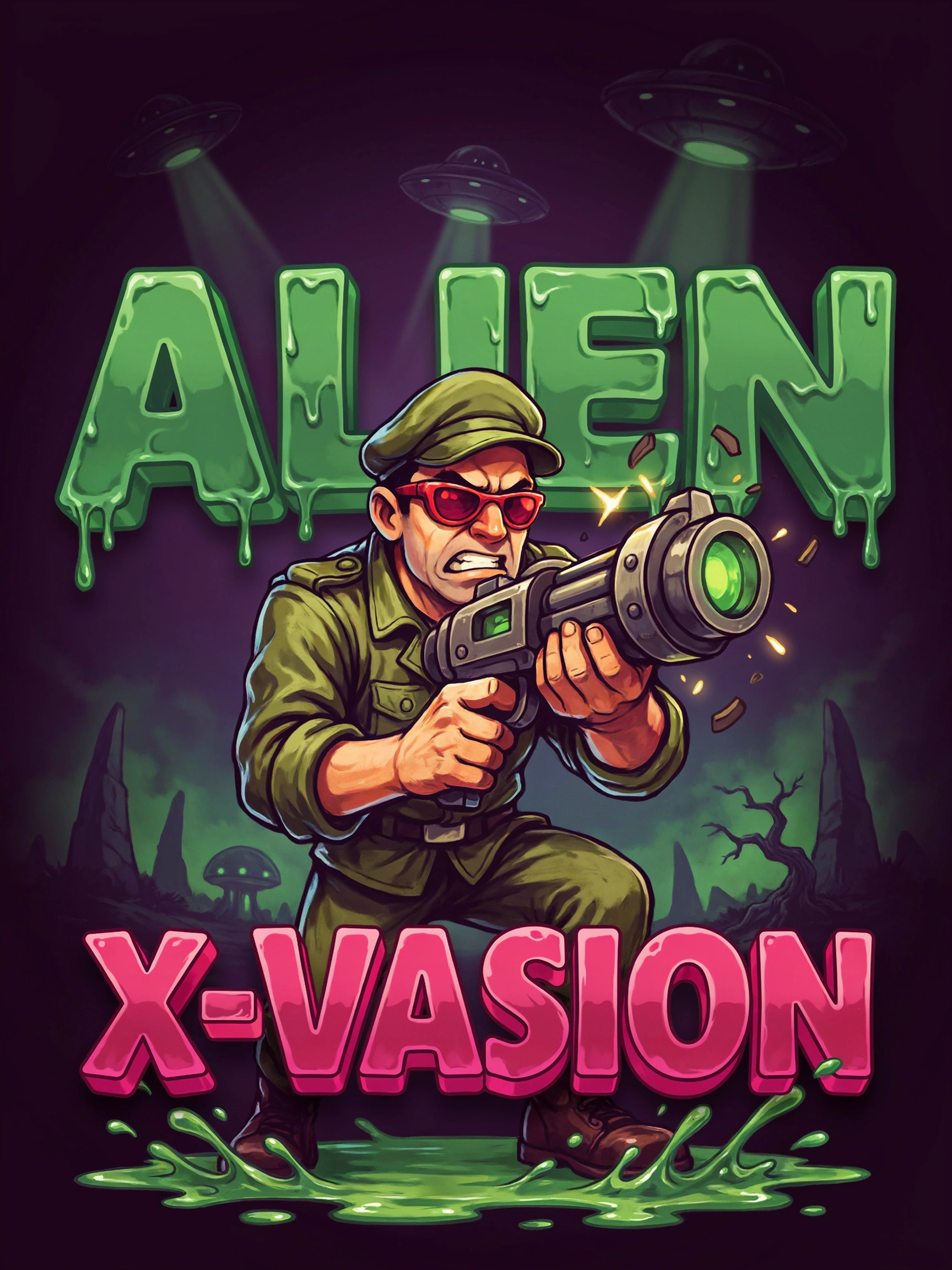 Promo art for the Alien X-Vasion pokie